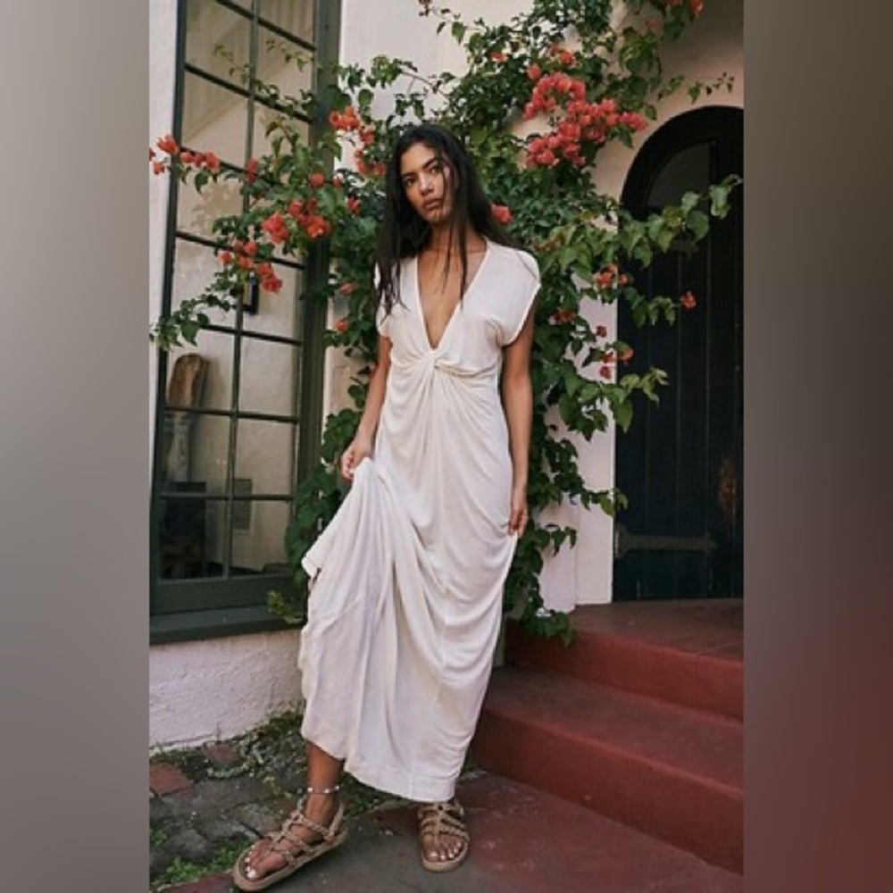 FP Beach Marina Maxi Dress, size XS, ivory white, free people beach coverup